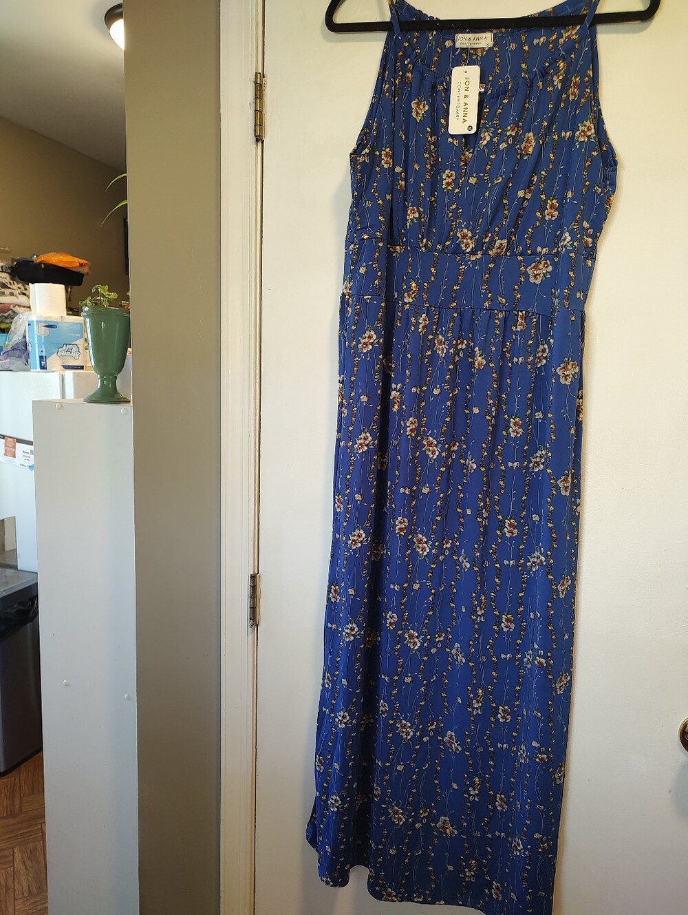 Jon & Anna Royal Blue Floral Maxi Dress Size XL NWT